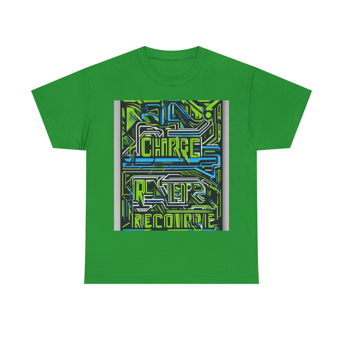 boostlete-pr-season-type-charge-train-recover-outline-over-solid-geometric-0129 — Unisex Heavy Cotton Tee (Gildan 5000)