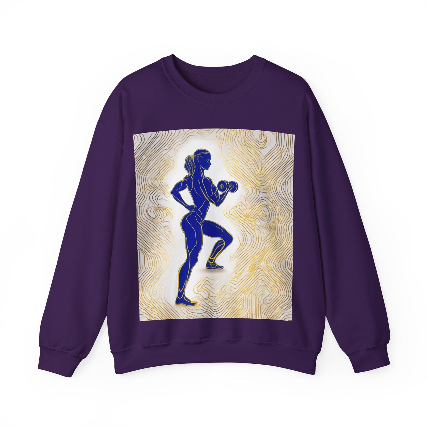 boostlete-iron-intent-scene-lunge-neon-line-art-0392 — Unisex Heavy Blend Crewneck (G18000)