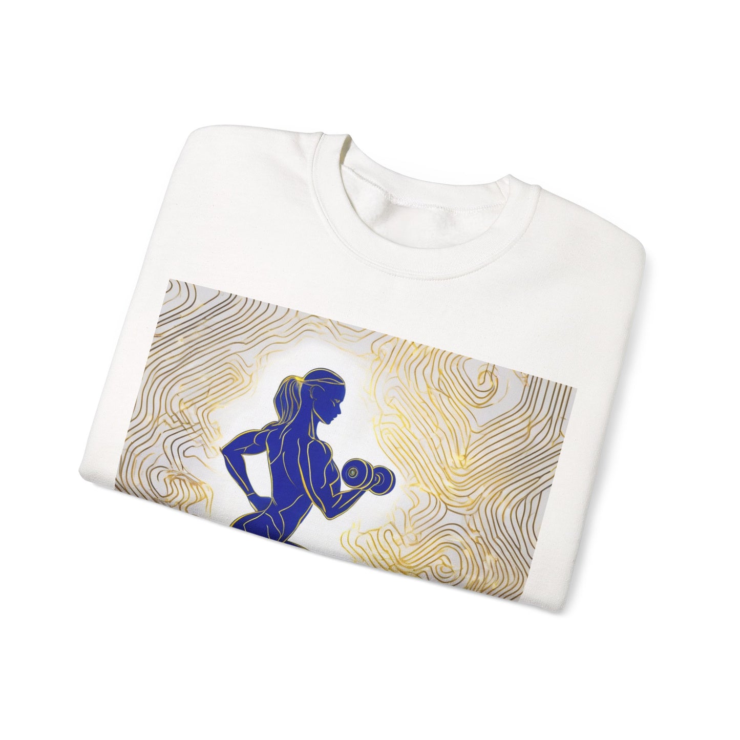 boostlete-iron-intent-scene-lunge-neon-line-art-0392 — Unisex Heavy Blend Crewneck (G18000)