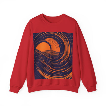 boostlete-rise-grind-icon-sunrise-speed-line-art-0202 — Unisex Heavy Blend Crewneck Sweatshirt (Gildan)