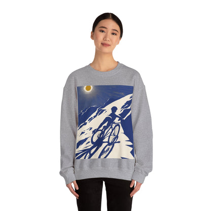 boostlete-am-crew-scene-cyclist-offset-bold-0008 — Unisex Heavy Blend Crewneck Sweatshirt (Gildan)