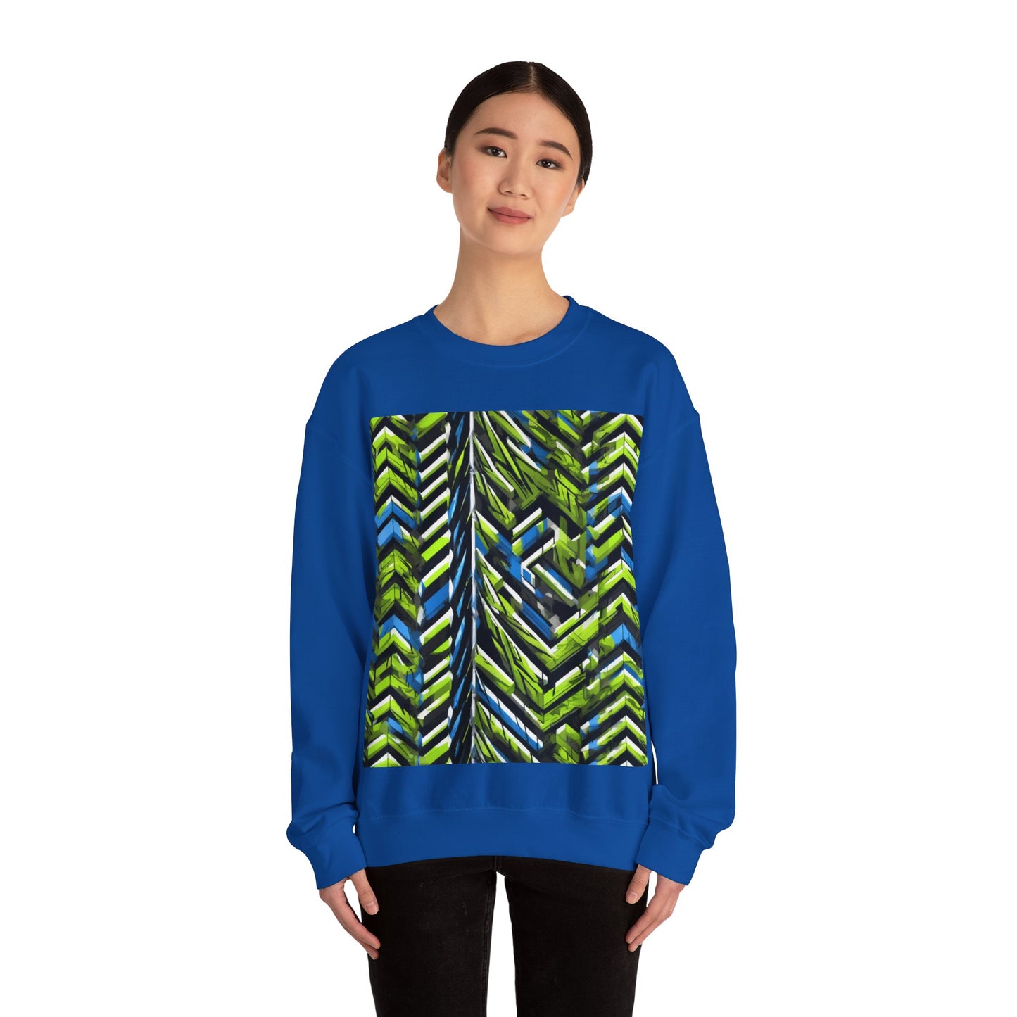 boostlete-rise-grind-pattern-chevron-isometric-0195 — Unisex Heavy Blend Crewneck Sweatshirt (Gildan)