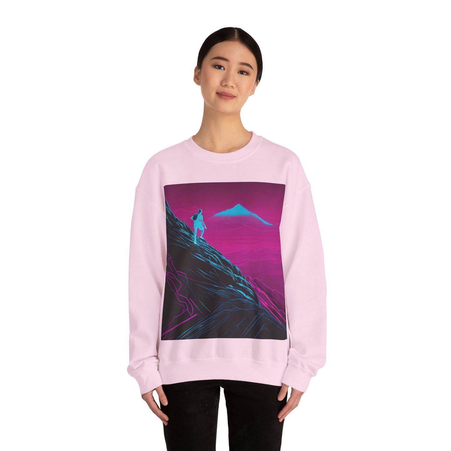 boostlete-boost-mode-scene-trail-neon-blueprint-0832 — Unisex Heavy Blend Crewneck (G18000)