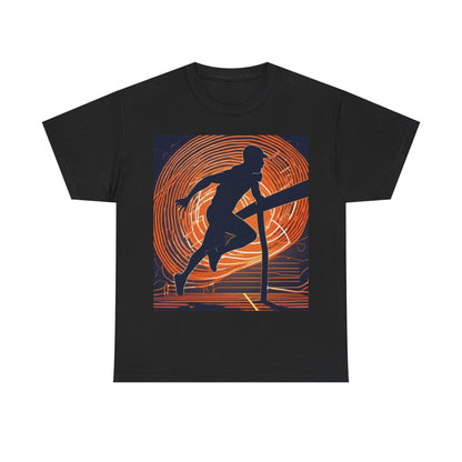 boostlete-iron-intent-scene-hurdler-neon-modern-0264 — Unisex Heavy Cotton Tee (Gildan 5000)