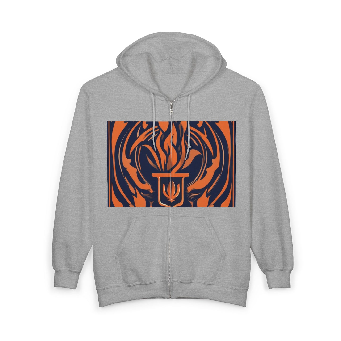 boostlete-quiet-power-icon-flame-duotone-athletic-0158 — Unisex Heavy Blend Full-Zip Hooded Sweatshirt