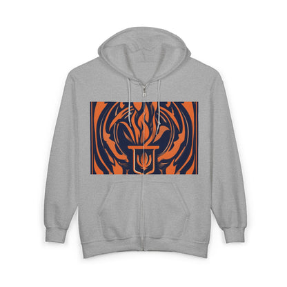 boostlete-quiet-power-icon-flame-duotone-athletic-0158 — Unisex Heavy Blend Full-Zip Hooded Sweatshirt