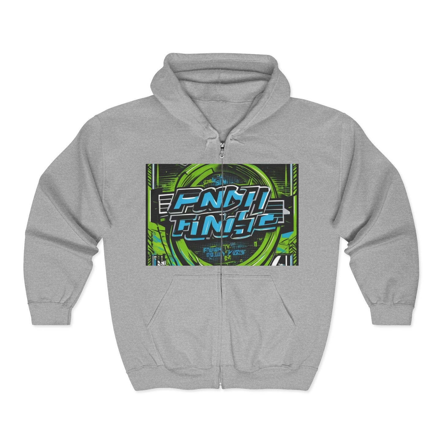 boostlete-iron-intent-type-focus-finish-big-retro-0177 — Unisex Heavy Blend Full-Zip Hooded Sweatshirt