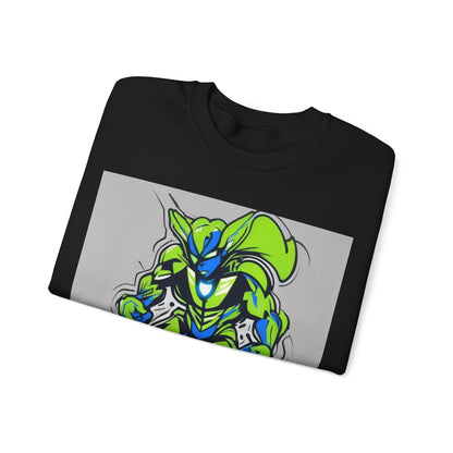boostlete-quiet-power-type-boost-mode-on-outline-over-solid-modern-0741 — Unisex Heavy Blend Crewneck (G18000)