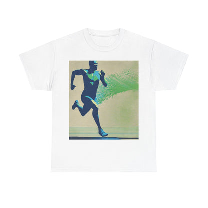 boostlete-am-crew-scene-sprinter-halftone-engraved-0092 — Unisex Heavy Cotton Tee (Gildan 5000)