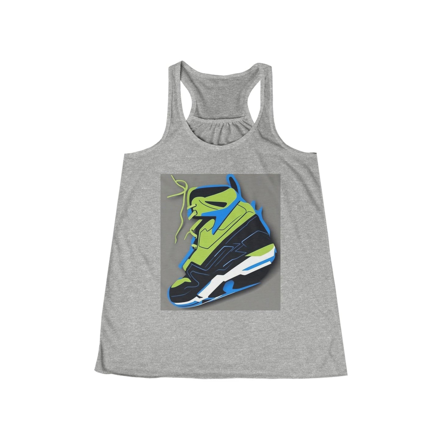 boostlete-quiet-power-icon-sneaker-duotone-paper-0066 — Women's Flowy Racerback Tank (B+C 8800)