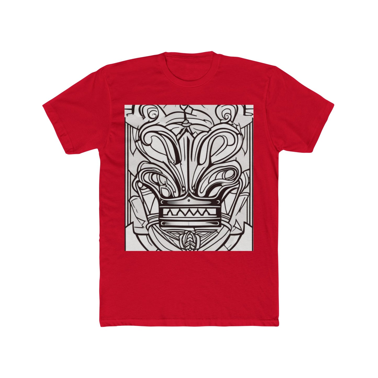 boostlete-boost-mode-icon-crown-offset-line-art-0190 — Unisex Cotton Crew Tee (NL 3600)