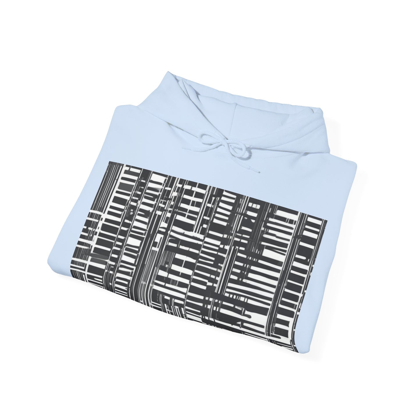 boostlete-iron-intent-pattern-barcode-line-art-0599 — Unisex Heavy Blend Hoodie (G18500)