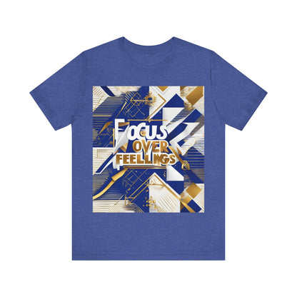 boostlete-am-crew-type-focus-over-feelings-banner-geometric-0169 — Unisex Jersey Short Sleeve (B+C 3001)
