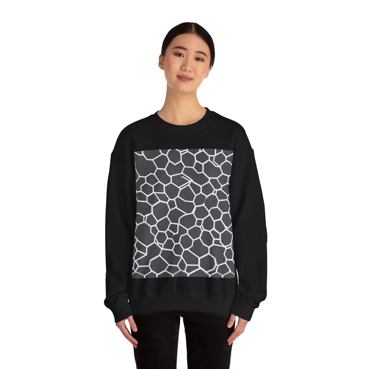 boostlete-iron-intent-pattern-hex-blueprint-0063 — Unisex Heavy Blend Crewneck Sweatshirt (Gildan)