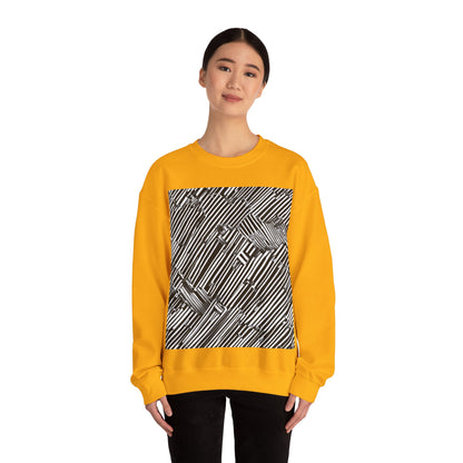 boostlete-mile-by-mile-pattern-barcode-monoline-0059 — Unisex Heavy Blend Crewneck Sweatshirt (Gildan)