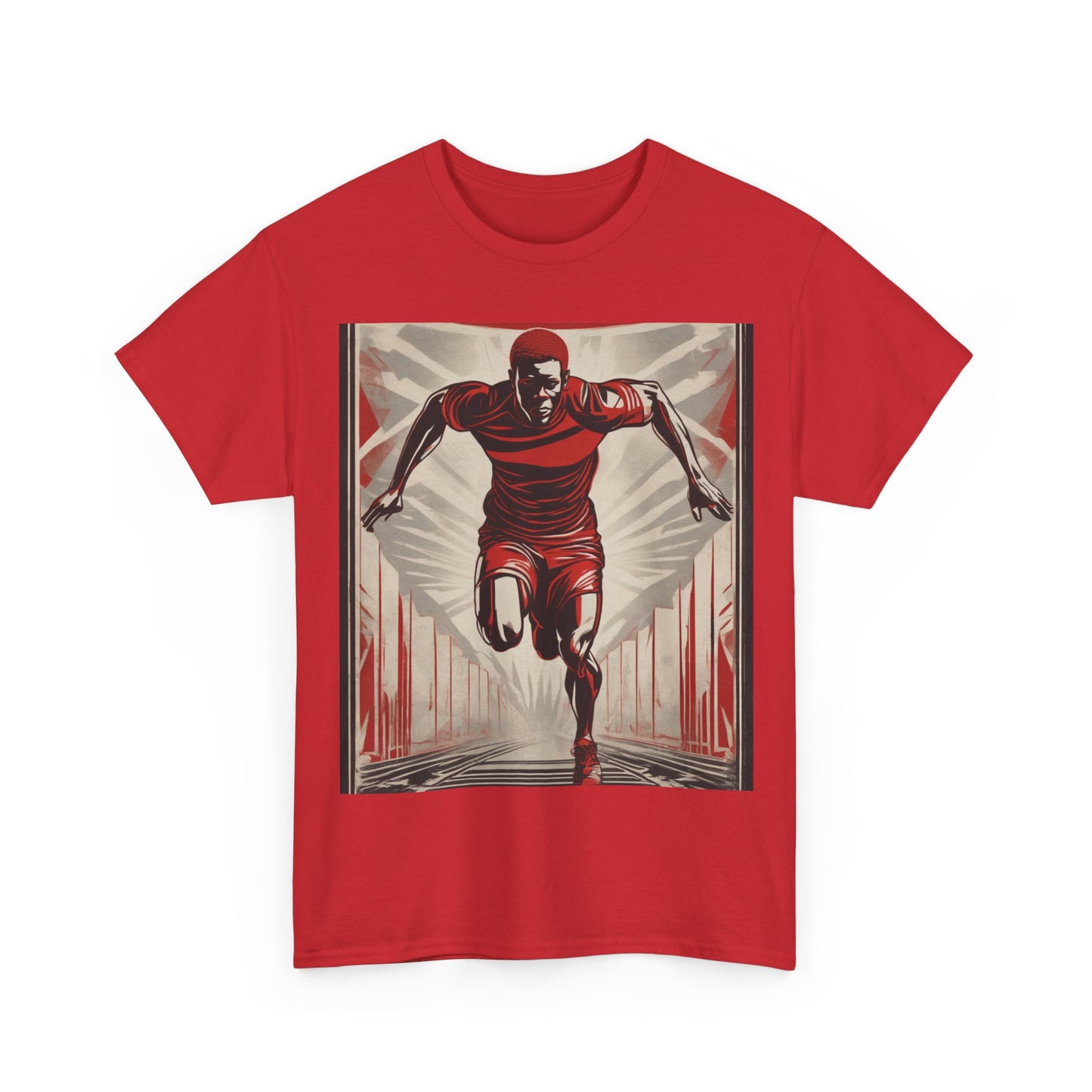 boostlete-am-crew-scene-sprinter-outline-athletic-0228 — Unisex Heavy Cotton Tee (Gildan 5000)