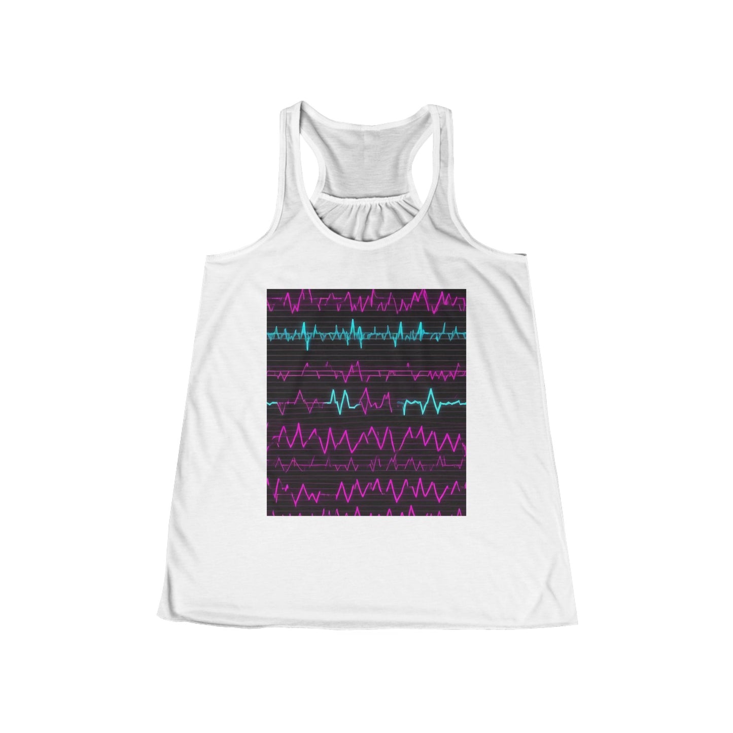 boostlete-boost-mode-pattern-ekg-modern-0111 — Women's Flowy Racerback Tank (B+C 8800)