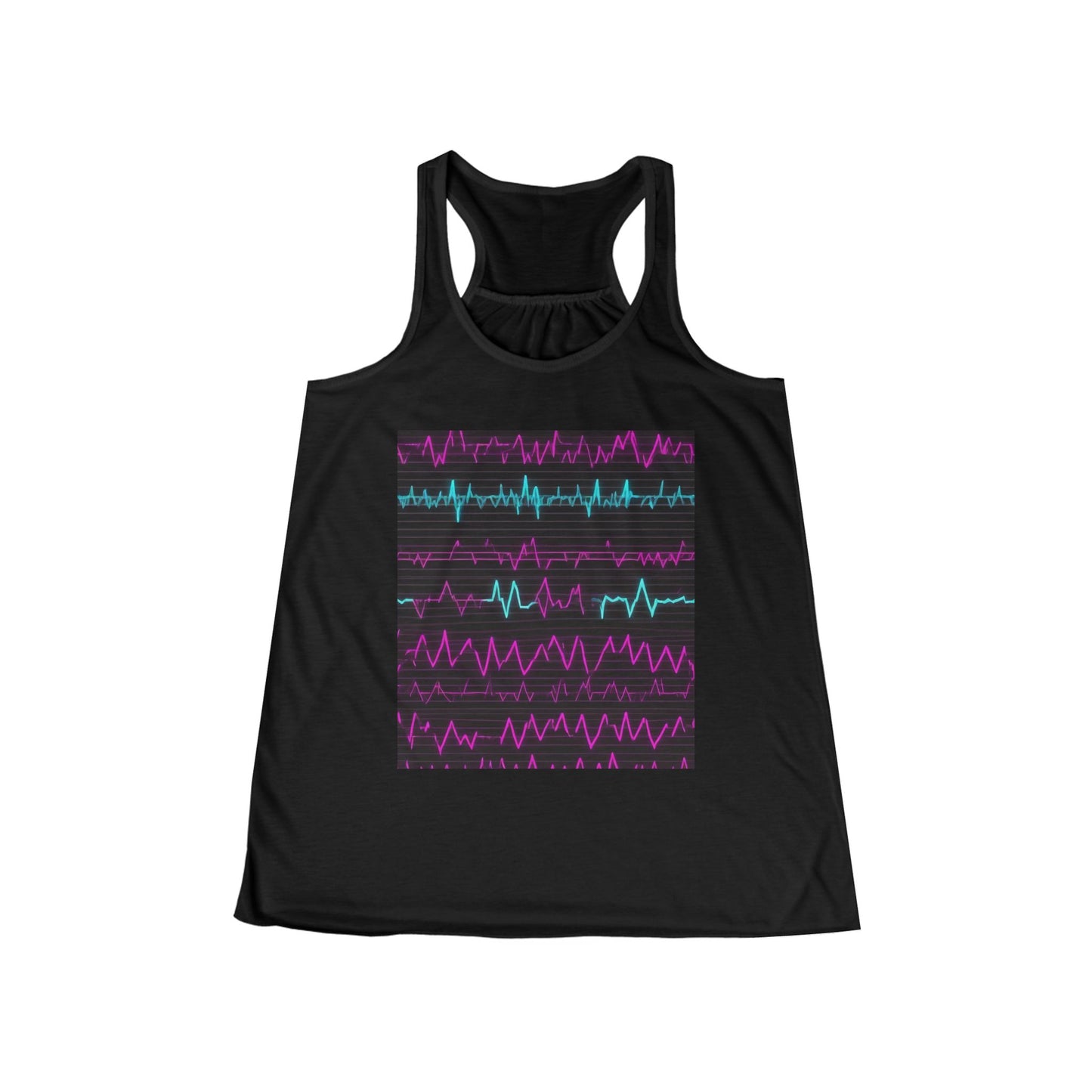 boostlete-boost-mode-pattern-ekg-modern-0111 — Women's Flowy Racerback Tank (B+C 8800)
