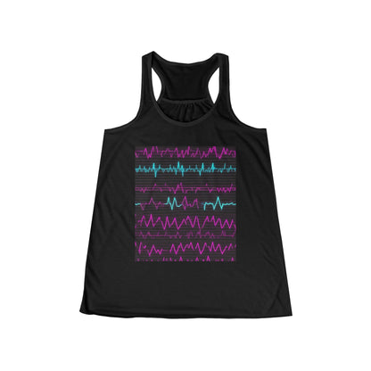 boostlete-boost-mode-pattern-ekg-modern-0111 — Women's Flowy Racerback Tank (B+C 8800)
