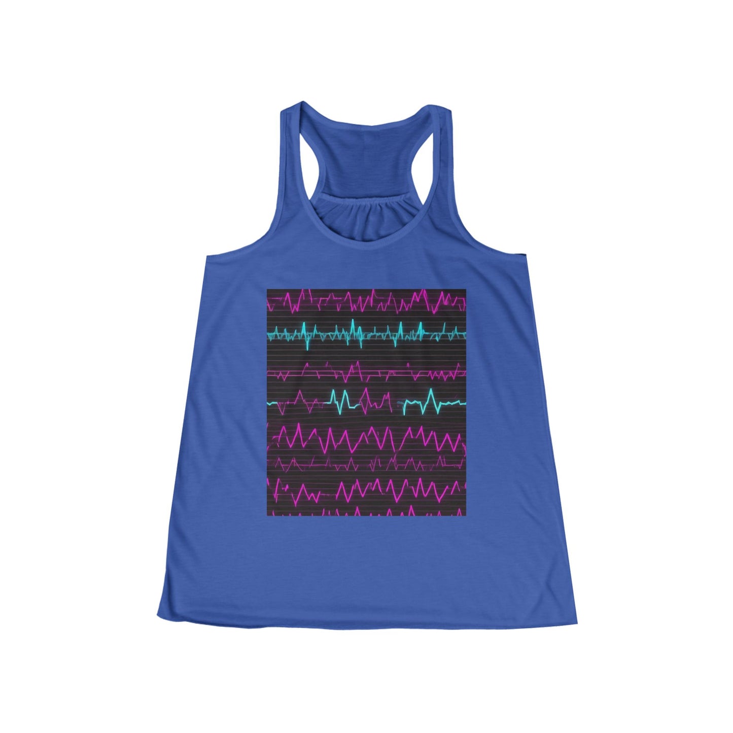 boostlete-boost-mode-pattern-ekg-modern-0111 — Women's Flowy Racerback Tank (B+C 8800)