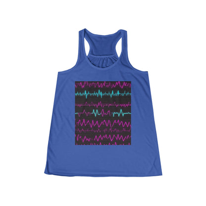 boostlete-boost-mode-pattern-ekg-modern-0111 — Women's Flowy Racerback Tank (B+C 8800)