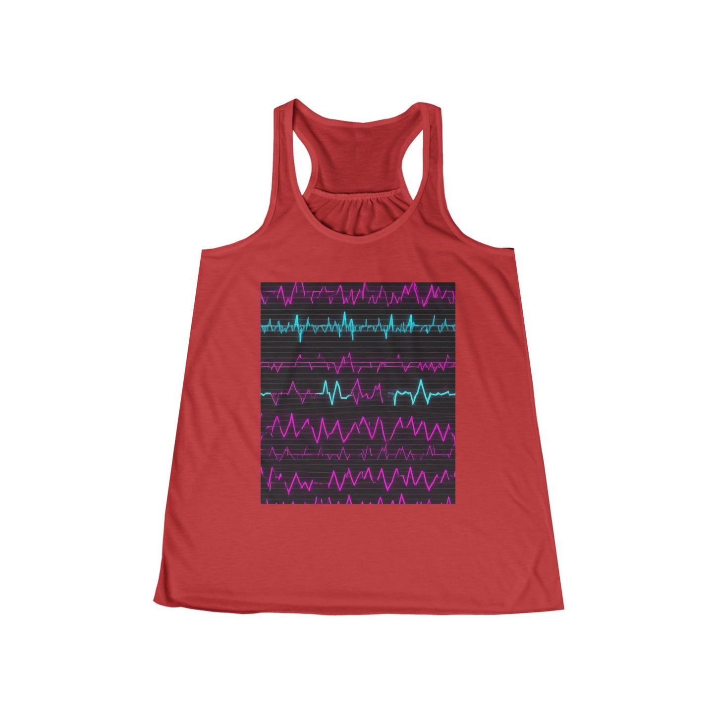 boostlete-boost-mode-pattern-ekg-modern-0111 — Women's Flowy Racerback Tank (B+C 8800)
