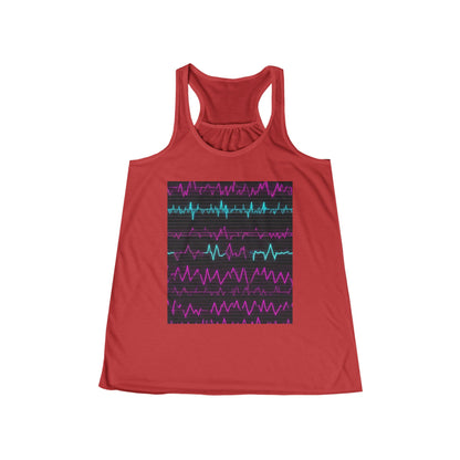 boostlete-boost-mode-pattern-ekg-modern-0111 — Women's Flowy Racerback Tank (B+C 8800)