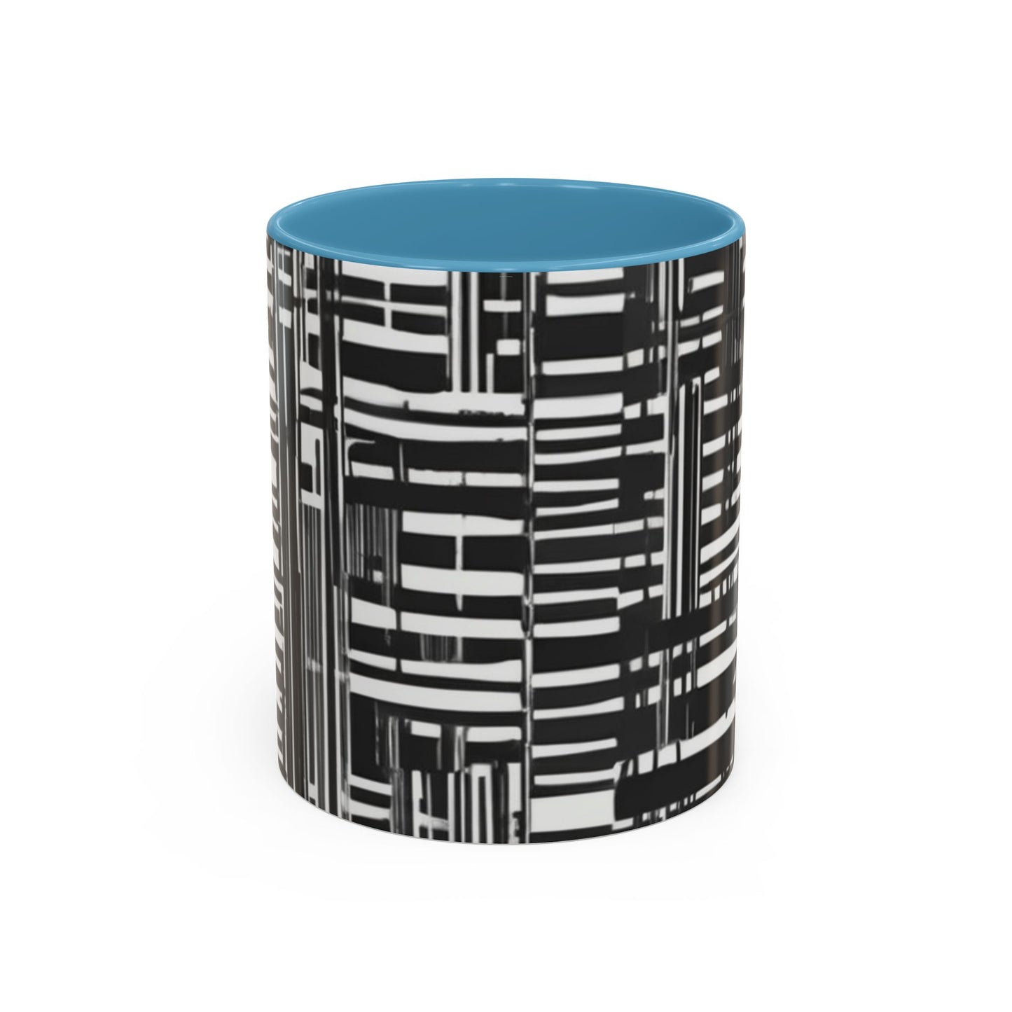 boostlete-iron-intent-pattern-barcode-line-art-0599 — Accent Mug 11/15oz