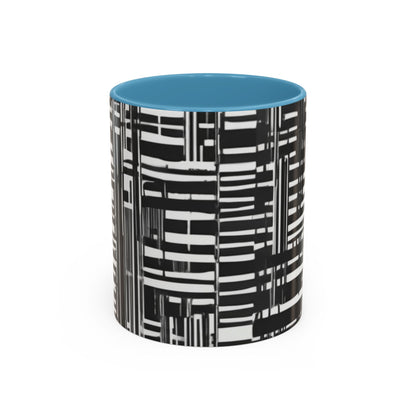 boostlete-iron-intent-pattern-barcode-line-art-0599 — Accent Mug 11/15oz