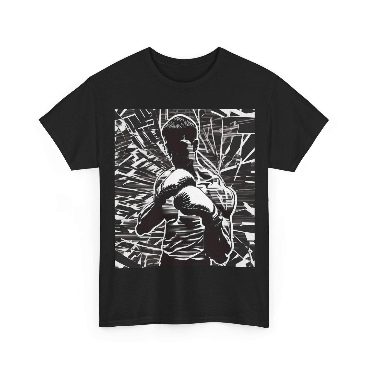 boostlete-boost-mode-scene-boxer-glitch-paper-0084 — Unisex Heavy Cotton Tee (Gildan 5000)