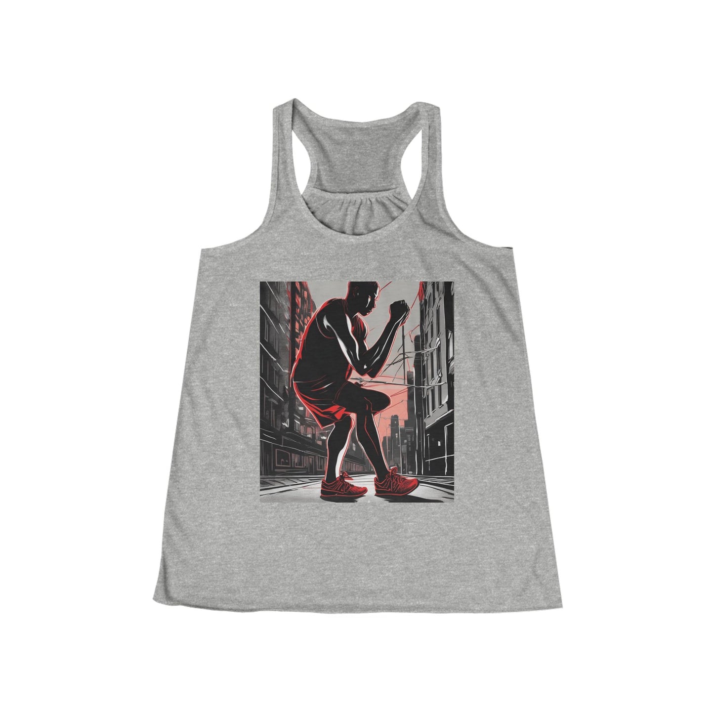 boostlete-am-crew-scene-runner-high-retro-0268 — Women's Flowy Racerback Tank (B+C 8800)