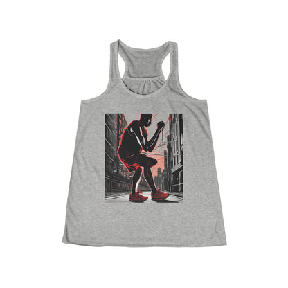 boostlete-am-crew-scene-runner-high-retro-0268 — Women's Flowy Racerback Tank (B+C 8800)