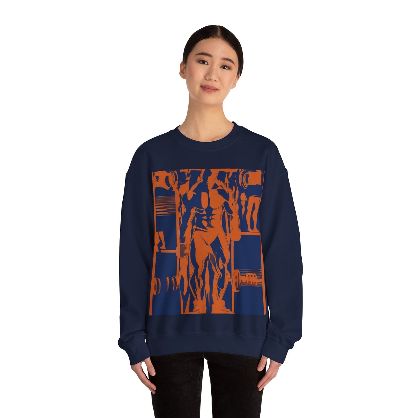 boostlete-rise-grind-scene-deadlift-3d-paper-0812 — Unisex Heavy Blend Crewneck (G18000)