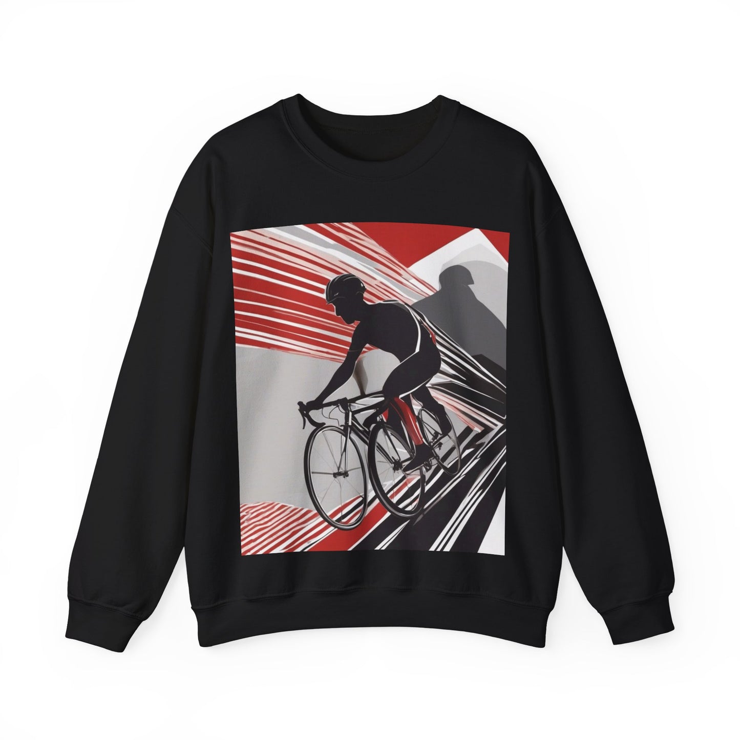 boostlete-boost-mode-scene-cyclist-speed-geometric-0208 — Unisex Heavy Blend Crewneck Sweatshirt (Gildan)