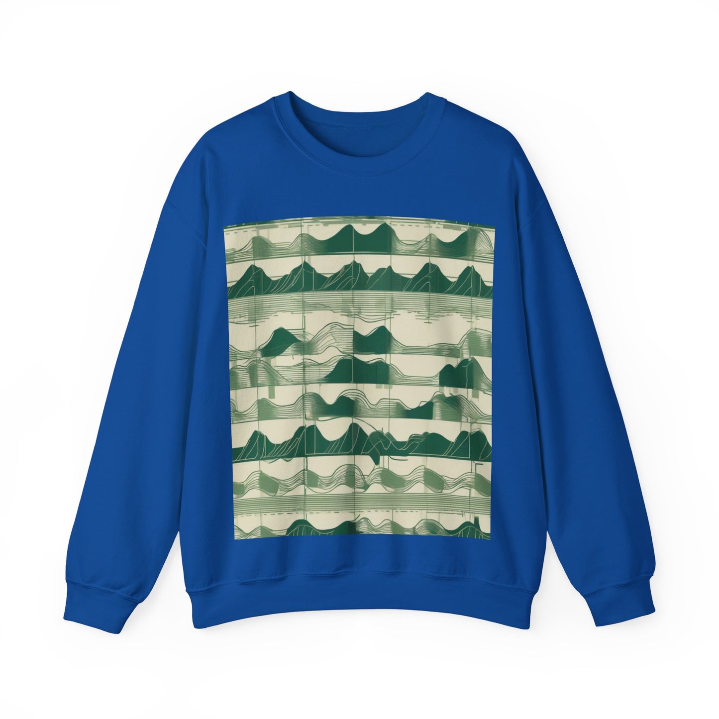 boostlete-mile-by-mile-pattern-audio-blueprint-0971 — Unisex Heavy Blend Crewneck (G18000)
