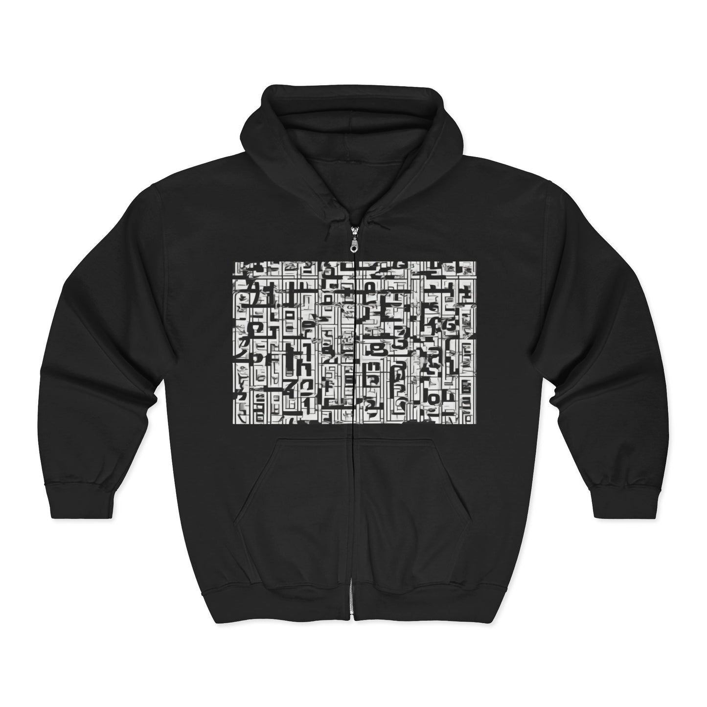 boostlete-boost-mode-pattern-plate-number-engraved-0103 — Unisex Heavy Blend Full-Zip Hooded Sweatshirt
