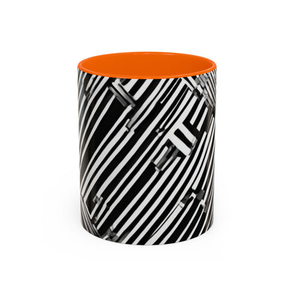 boostlete-mile-by-mile-pattern-barcode-monoline-0059 — Accent Mug 11oz/15oz