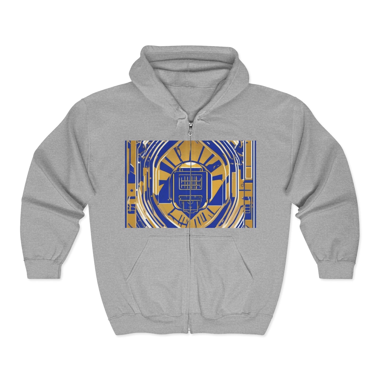 boostlete-mile-by-mile-icon-battery-motion-monoline-0002 — Unisex Heavy Blend Full-Zip Hooded Sweatshirt