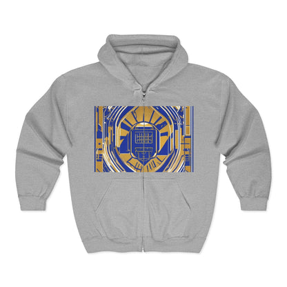 boostlete-mile-by-mile-icon-battery-motion-monoline-0002 — Unisex Heavy Blend Full-Zip Hooded Sweatshirt