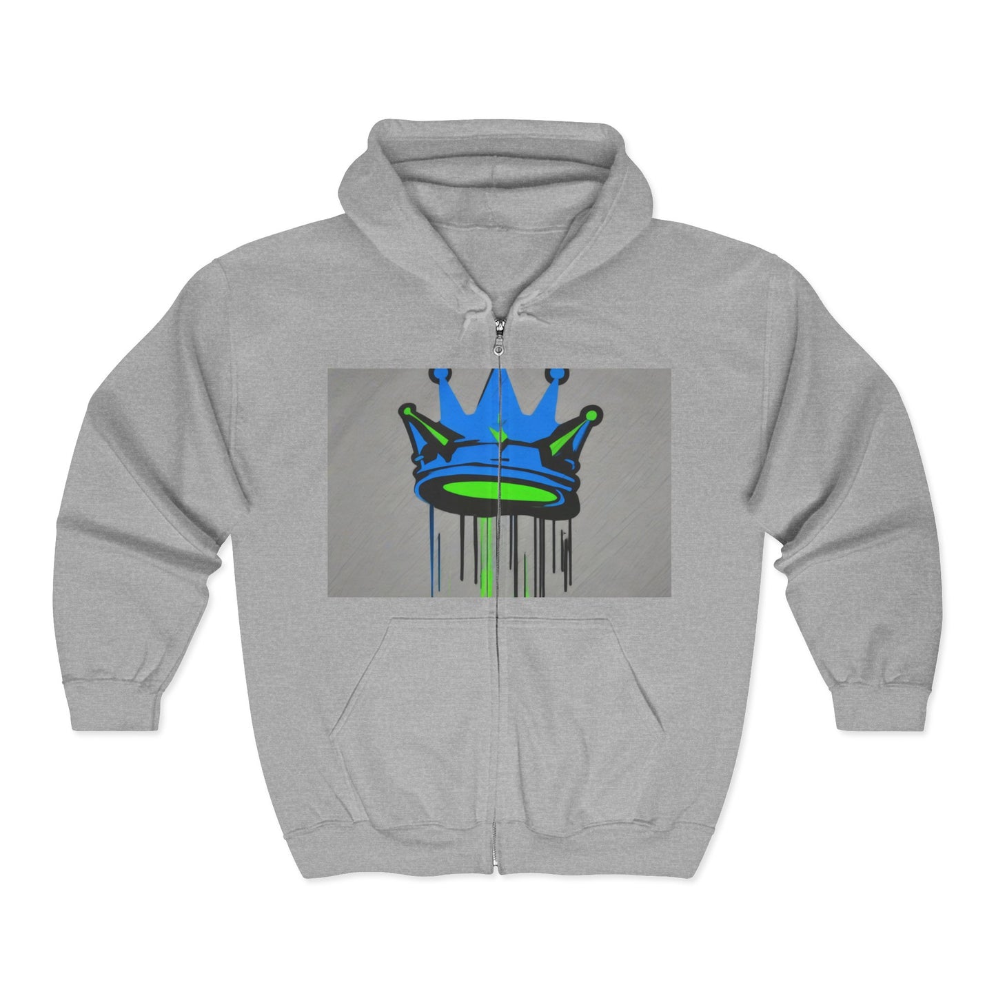 boostlete-mile-by-mile-icon-crown-matte-industrial-0162 — Unisex Heavy Blend Full-Zip Hooded Sweatshirt
