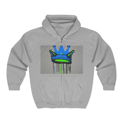 boostlete-mile-by-mile-icon-crown-matte-industrial-0162 — Unisex Heavy Blend Full-Zip Hooded Sweatshirt