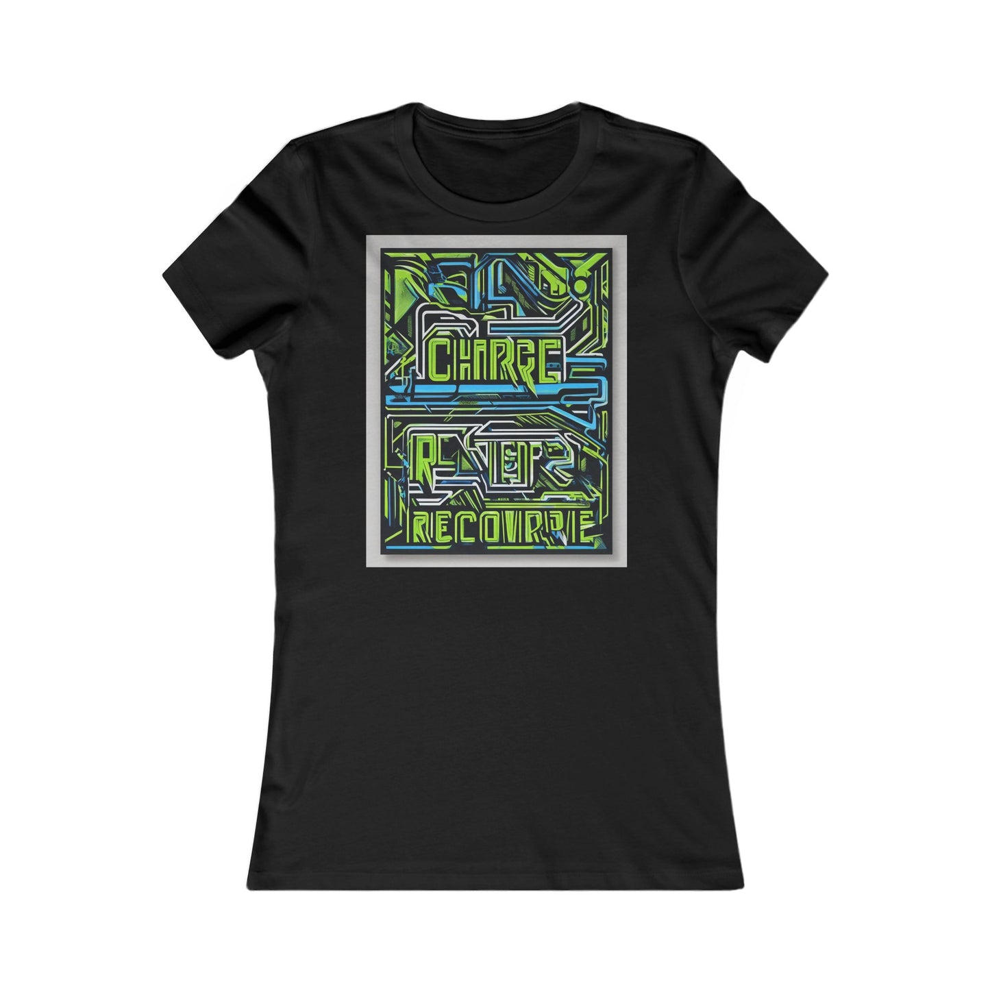 boostlete-pr-season-type-charge-train-recover-outline-over-solid-geometric-0129 — Women's Favorite Tee (B+C 6004)