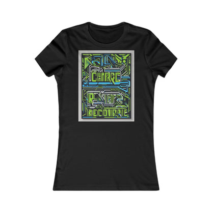 boostlete-pr-season-type-charge-train-recover-outline-over-solid-geometric-0129 — Women's Favorite Tee (B+C 6004)