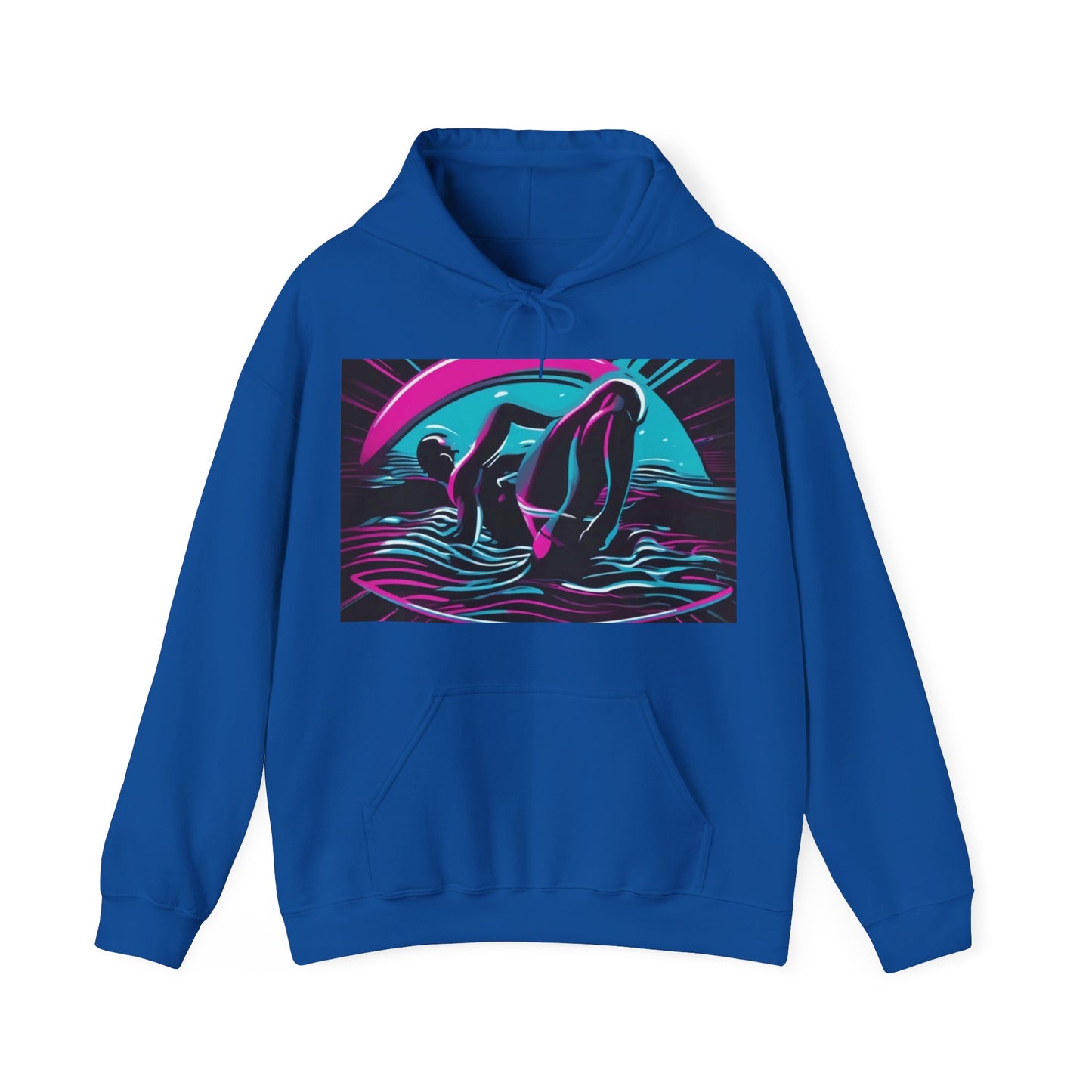 boostlete-pr-season-icon-swimmer-duotone-bold-0126 — Unisex Heavy Blend Hooded Sweatshirt (Gildan)