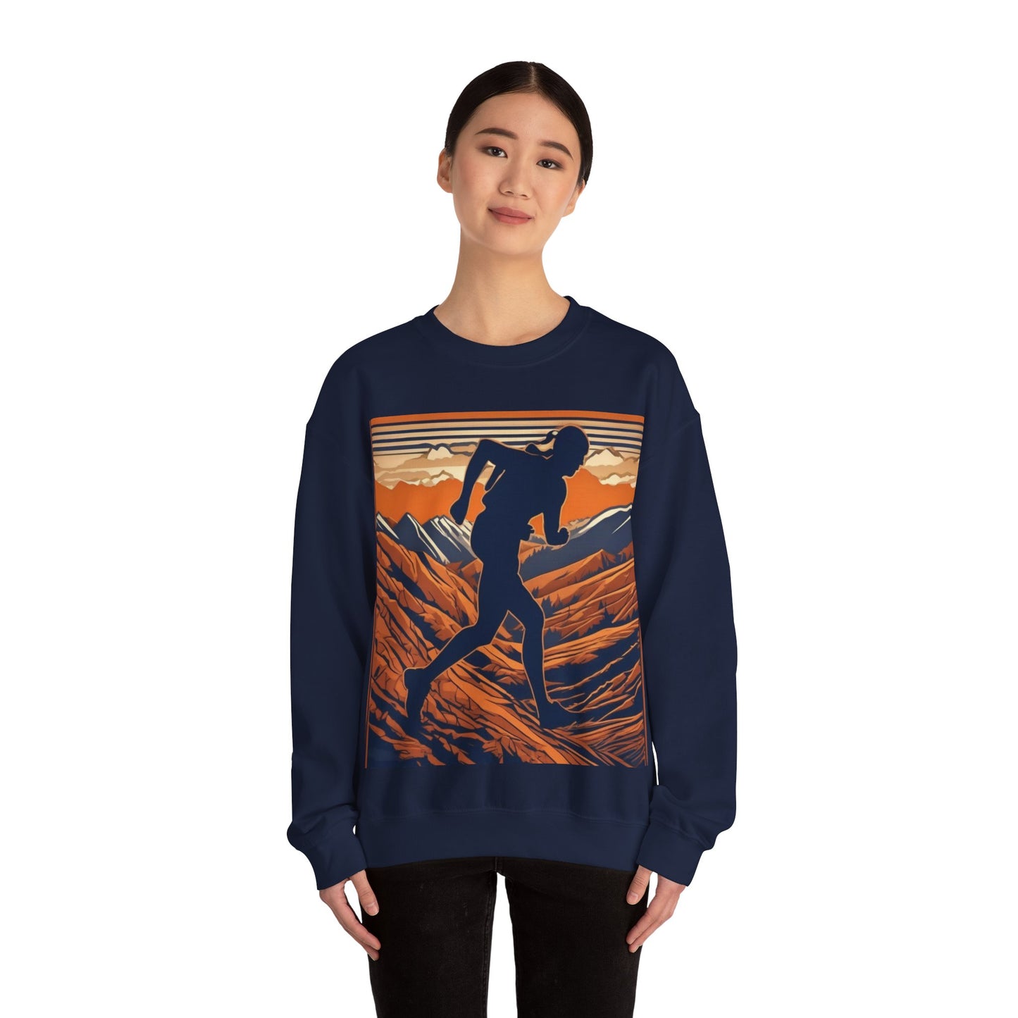 boostlete-iron-intent-scene-trail-3d-retro-0764 — Unisex Heavy Blend Crewneck (G18000)