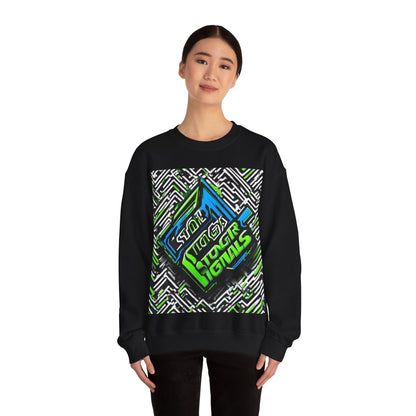 boostlete-am-crew-type-stronger-signals-diagonal-badge-1077 — Unisex Heavy Blend Crewneck (G18000)