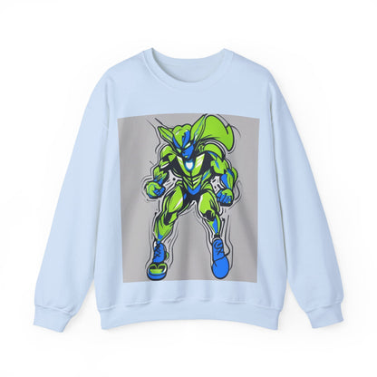 boostlete-quiet-power-type-boost-mode-on-outline-over-solid-modern-0741 — Unisex Heavy Blend Crewneck (G18000)