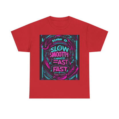 boostlete-recovery-progress-type-slow-is-smooth-smooth-is-fast-banner-engraved-0181 — Unisex Heavy Cotton Tee (Gildan 5000)