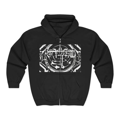 boostlete-am-crew-type-consistency-is-the-flex-centered-industrial-0137 — Unisex Heavy Blend Full-Zip Hooded Sweatshirt