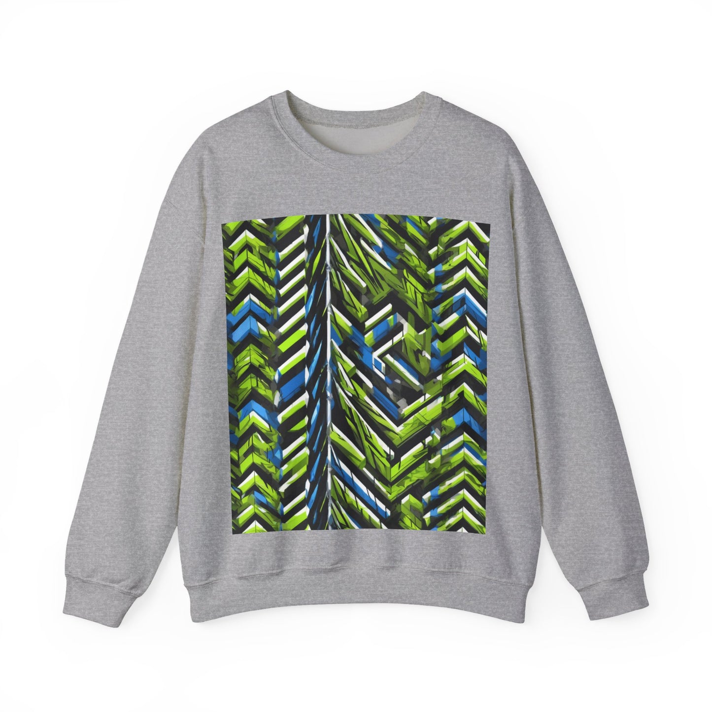 boostlete-rise-grind-pattern-chevron-isometric-0195 — Unisex Heavy Blend Crewneck Sweatshirt (Gildan)